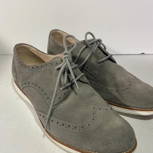 COLE HAAN Womens 9B Original Grand Wingtip II Lace Up Shoes Vapor Grey - Picture 2 of 9